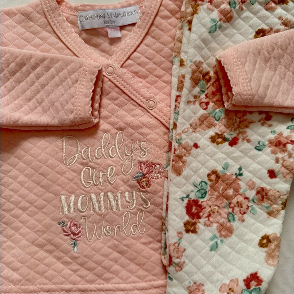 Catherine Malandrino Kids Peach and Floral Pajama Set